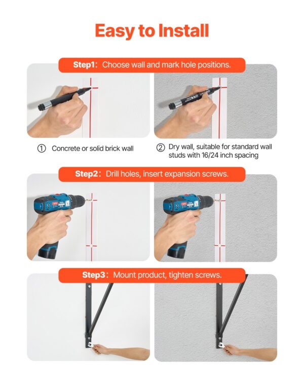 Pull Up Bar, 50 In Width Wall Mounted Pull Ups, Adjustable Depth 22" Or 30" From Wall, Heavy Duty Steel Upper Body Workout Bars, 440 Lbs Weight Capacity Chin Up Training Station, For Home Gym