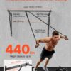 Pull Up Bar, 50 In Width Wall Mounted Pull Ups, Adjustable Depth 22" Or 30" From Wall, Heavy Duty Steel Upper Body Workout Bars, 440 Lbs Weight Capacity Chin Up Training Station, For Home Gym