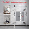 Folding Squat Rack With Pull Up Bar, Wall Mounted And Adjustable, 1000 Pounds Capacity Power Rack, White