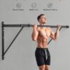 Pull Up Bar, 50 In Width Wall Mounted Pull Ups, Adjustable Depth 22" Or 30" From Wall, Heavy Duty Steel Upper Body Workout Bars, 440 Lbs Weight Capacity Chin Up Training Station, For Home Gym