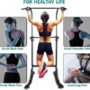 Sport Power Tower Workout Dip Station Pull Up Bar, Height Adjustable Multi-Function Dip Stand For Home Gym Strength Training Fitness Equipment
